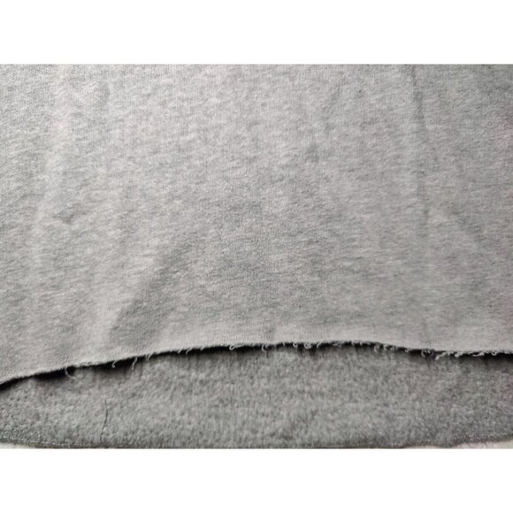 PINK Victoria's Secret Gray White Pullover Sweatshirt Raw Hem Logo M - Picture 5 of 6